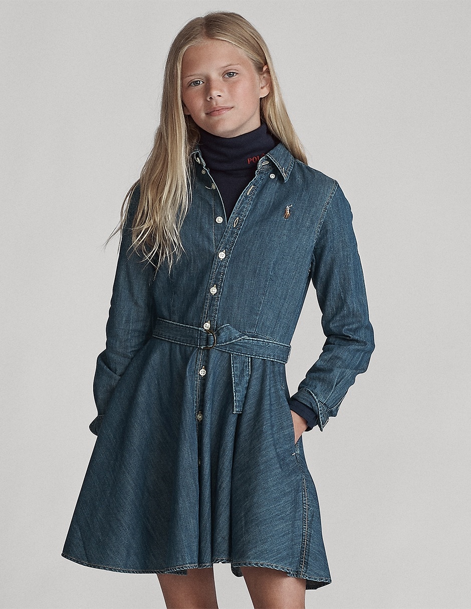 Vestido manga regular para niña 3