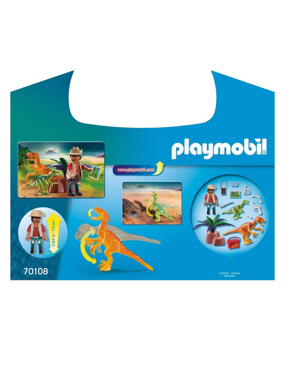 Playmobil Maletín de Dinosaurios y Explorador 70108