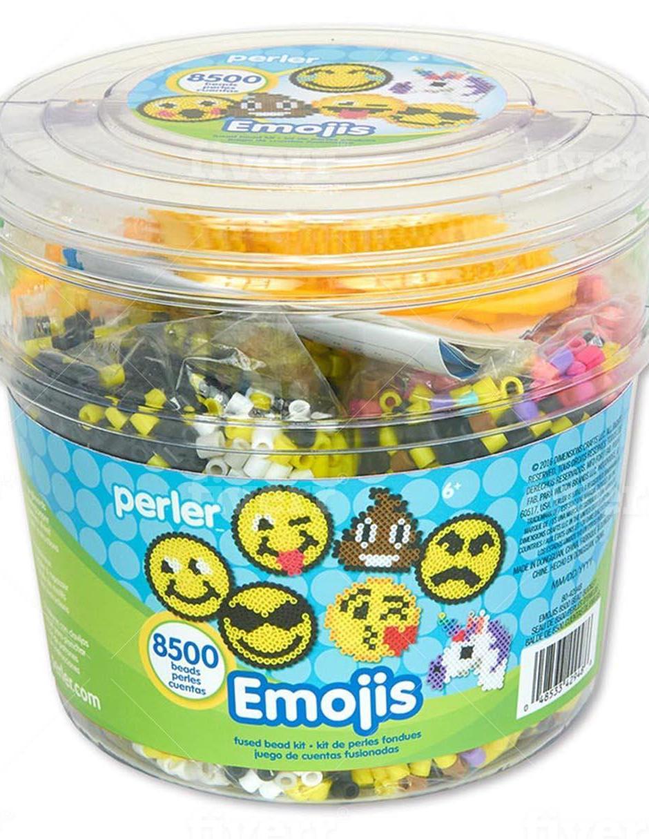 Cubeta con Cuentas de Plástico para Planchar Emoji´s Perler