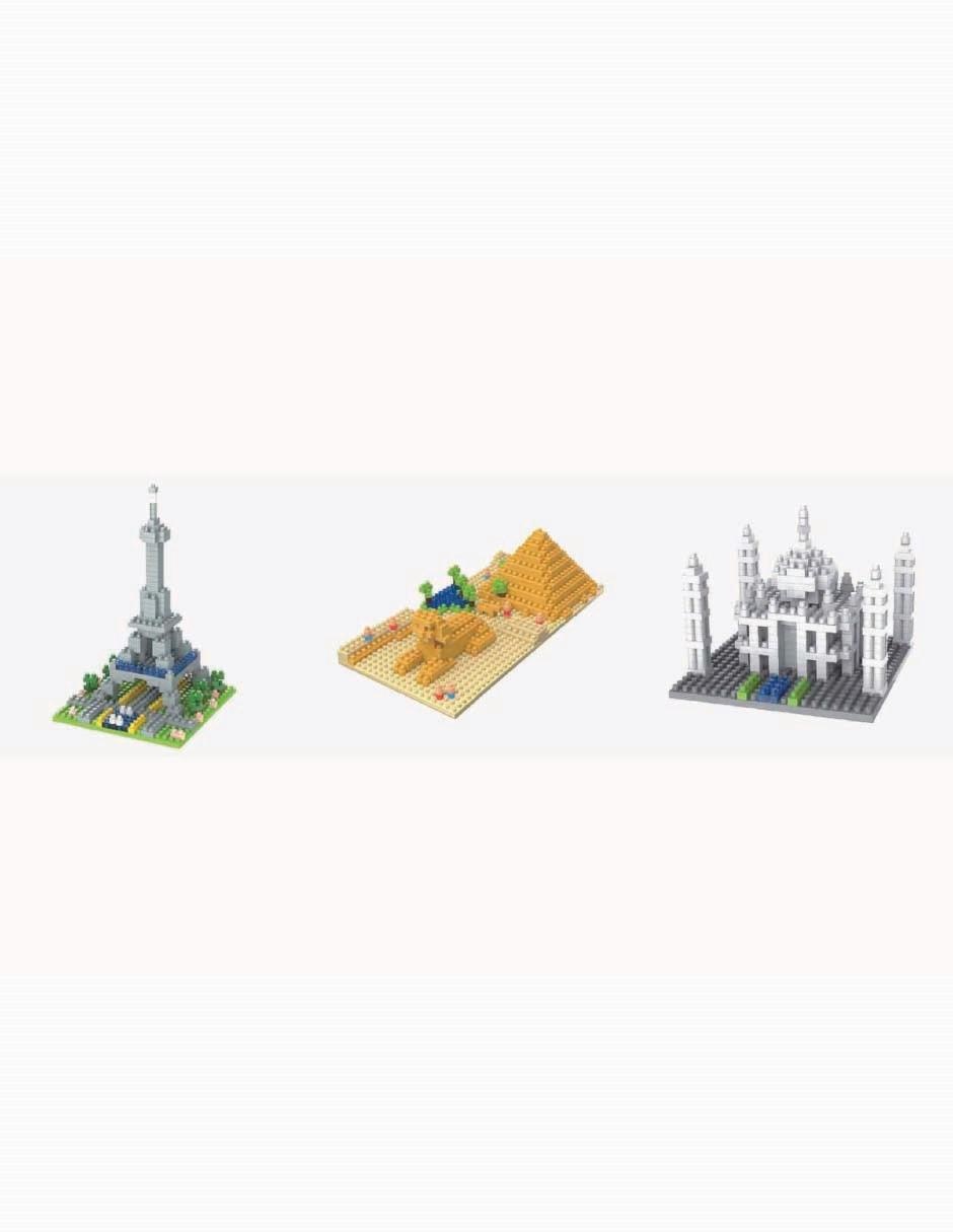 LEGO Torre Eiffel, Piramide de Khufu y Taj Mahal PK09