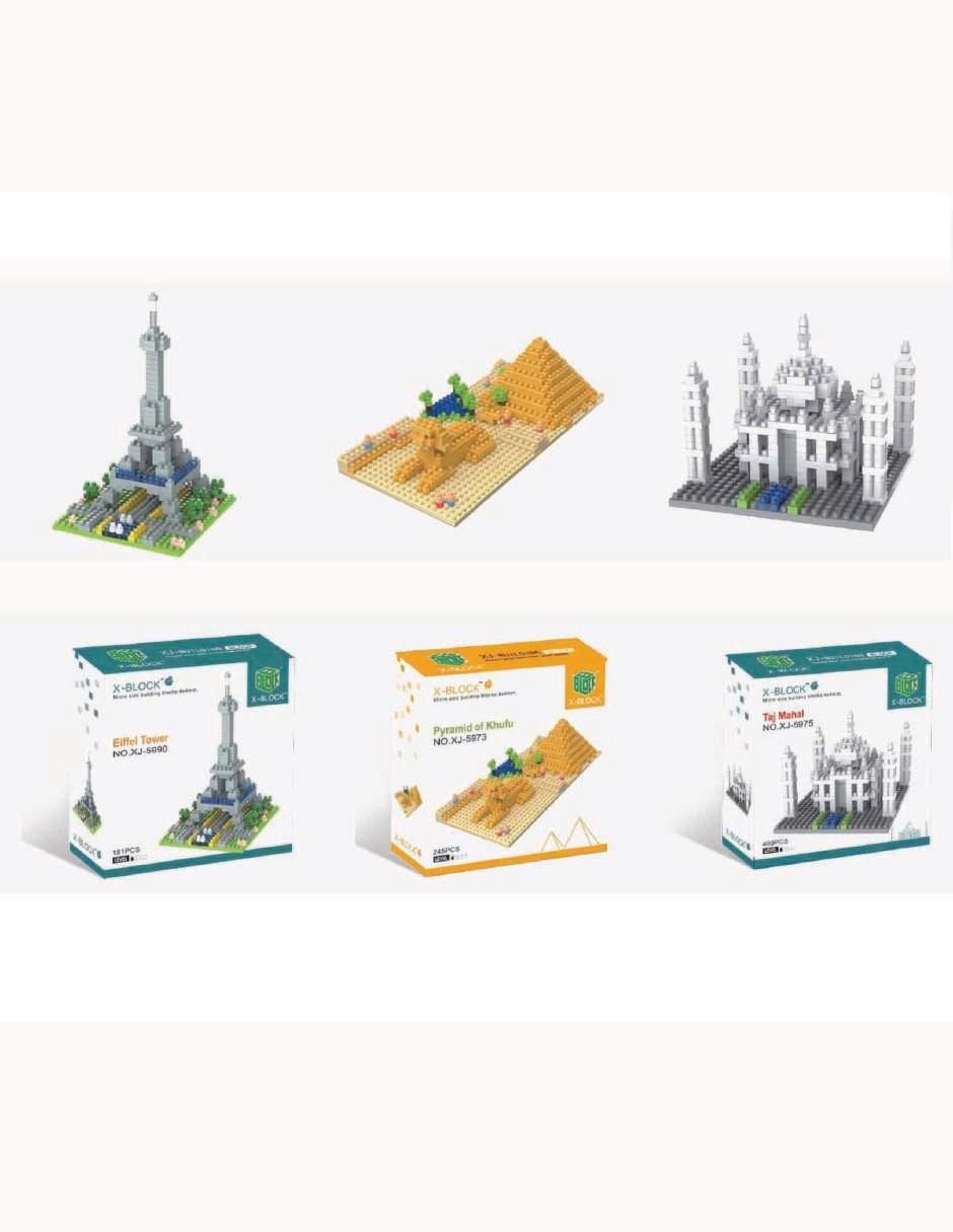 LEGO Torre Eiffel, Piramide de Khufu y Taj Mahal PK09