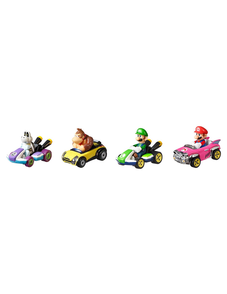 Automóvil paquete de 4 autos mario kart 1