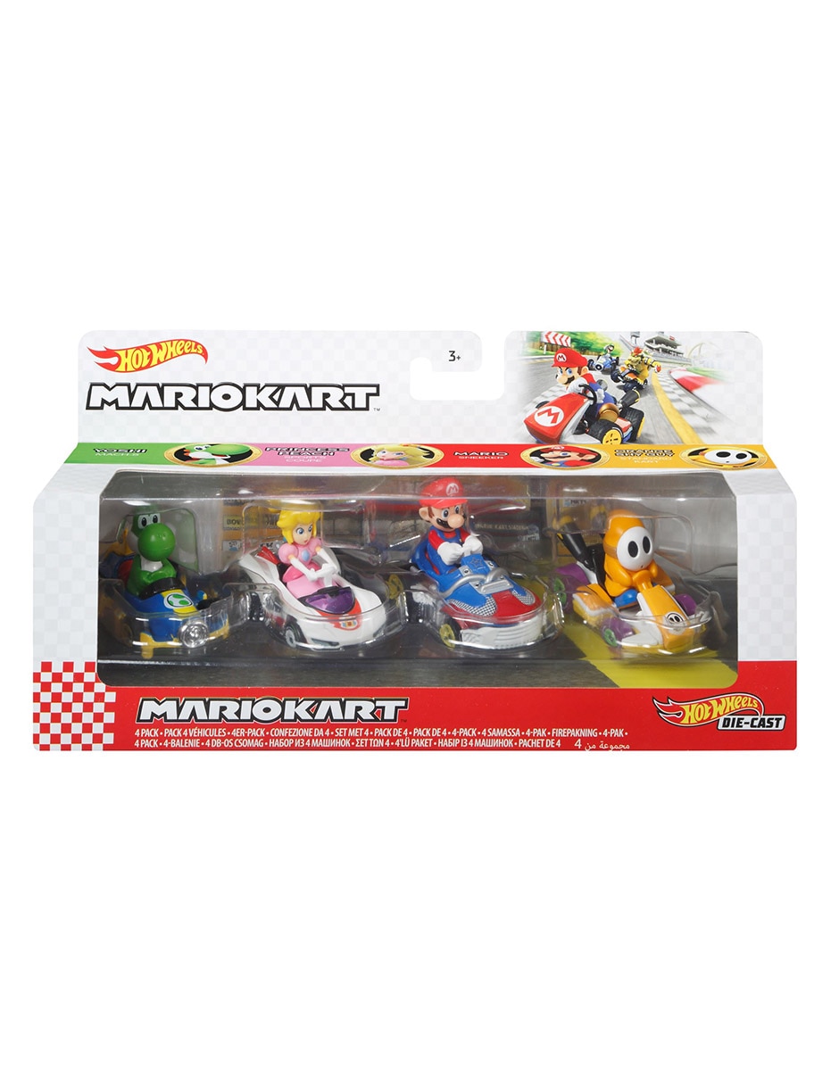 Automóvil paquete de 4 autos mario kart 2