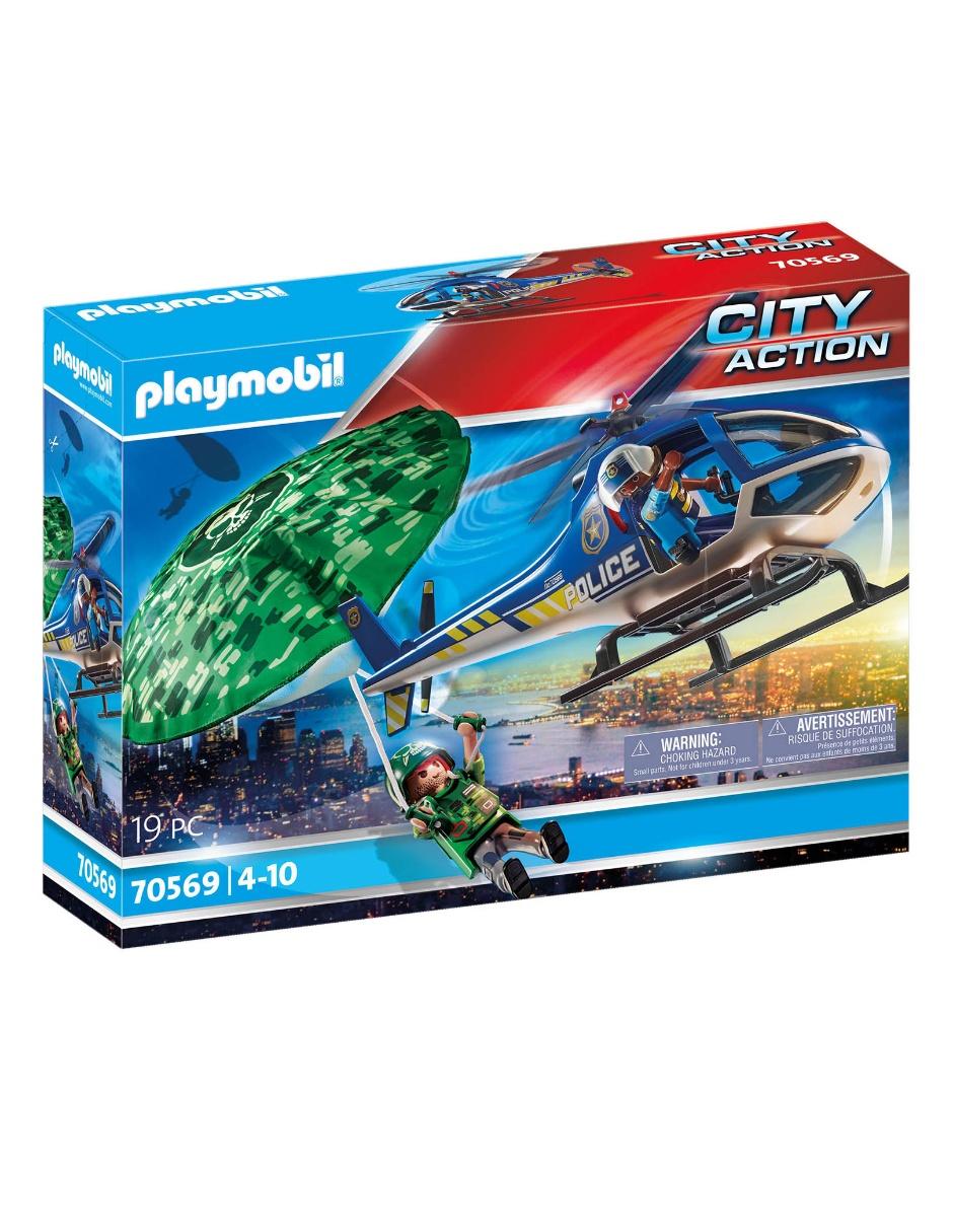 Playmobil City action Helicóptero de Policía: Persecución en Paracaídas 70569