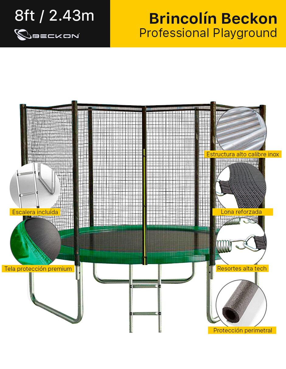 Trampolín Brincolín reforzado 2.43 m + escalera 2