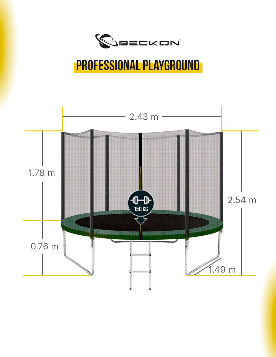 Trampolín Brincolín reforzado 2.43 m + escalera 3