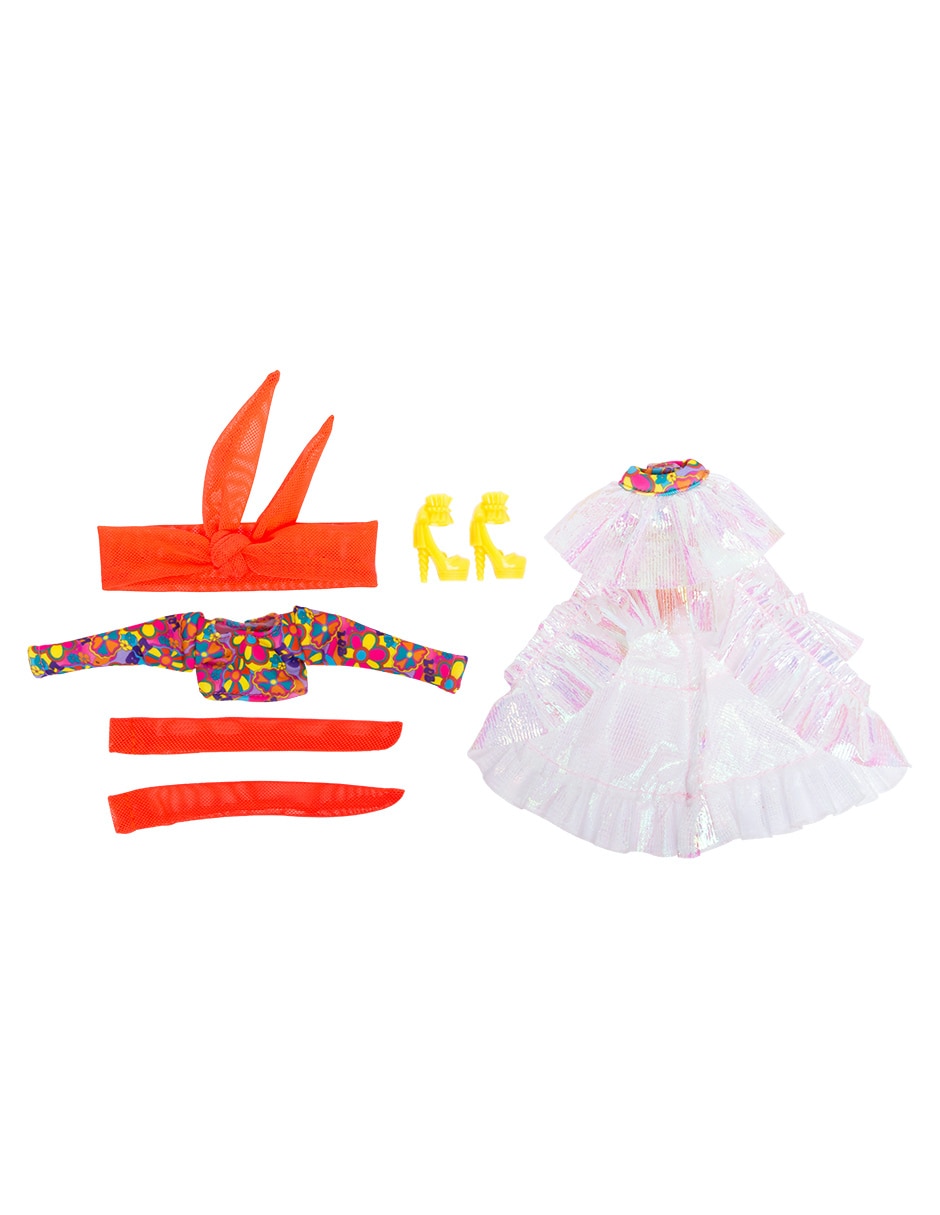 Ropa y accesorio de muñeca Top floral y falda larga Distroller