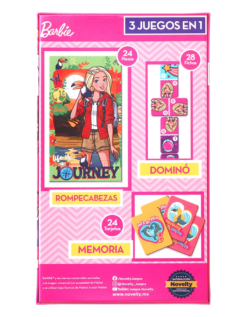 Set de juegos 3 en 1 Barbie Novelty