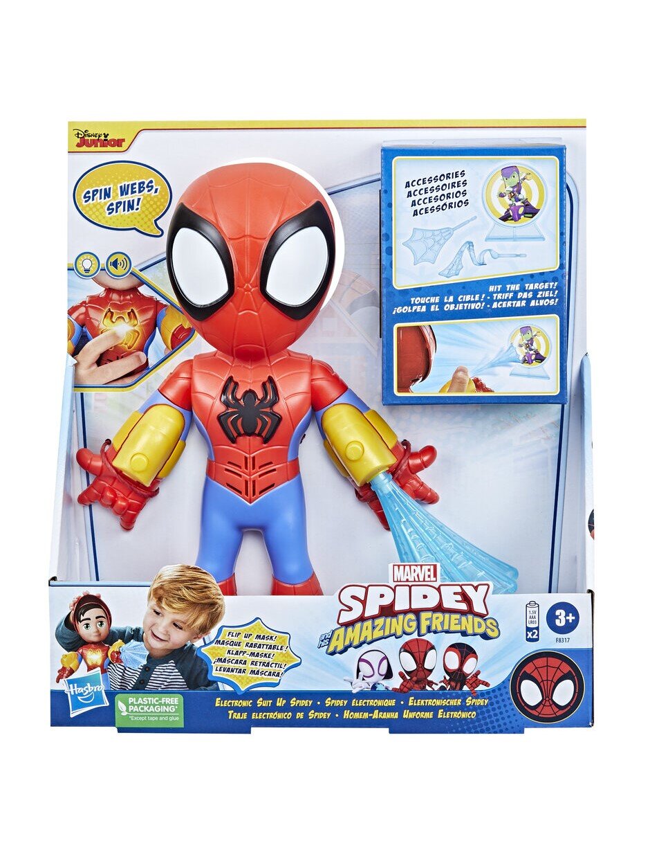 Figura de acción Spidey And His Amazing Friends Hasbro con luz y sonido articulada