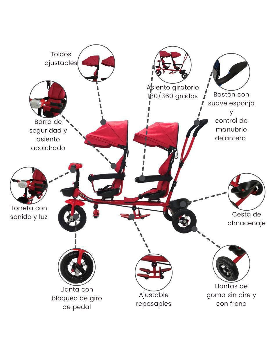 Triciclo rodada 10 Gemelar Doble unisex 6
