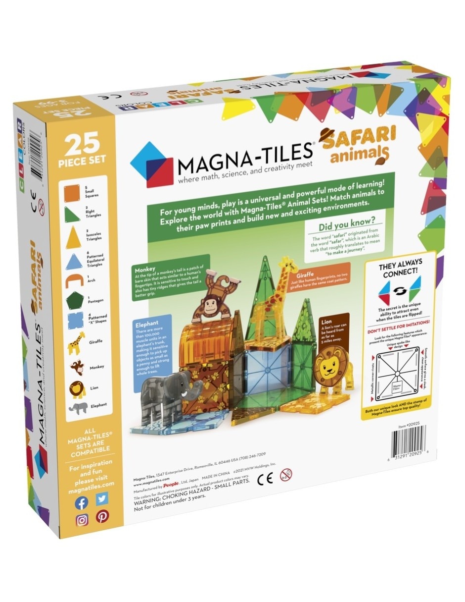 Magna-Tiles Safari Animals 20925 Clear Colors 5