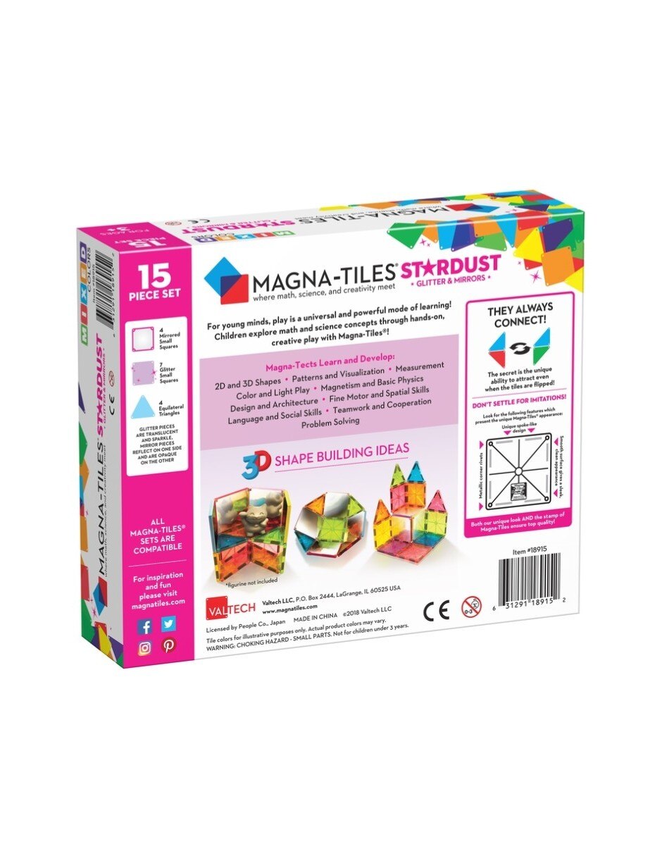 Magna-Tiles Stardust Set 15 Pzas 18915 Mixed Colors 3