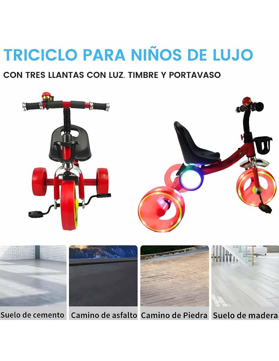 Triciclo rodada 10 con esfera musical luz y sonido unisex