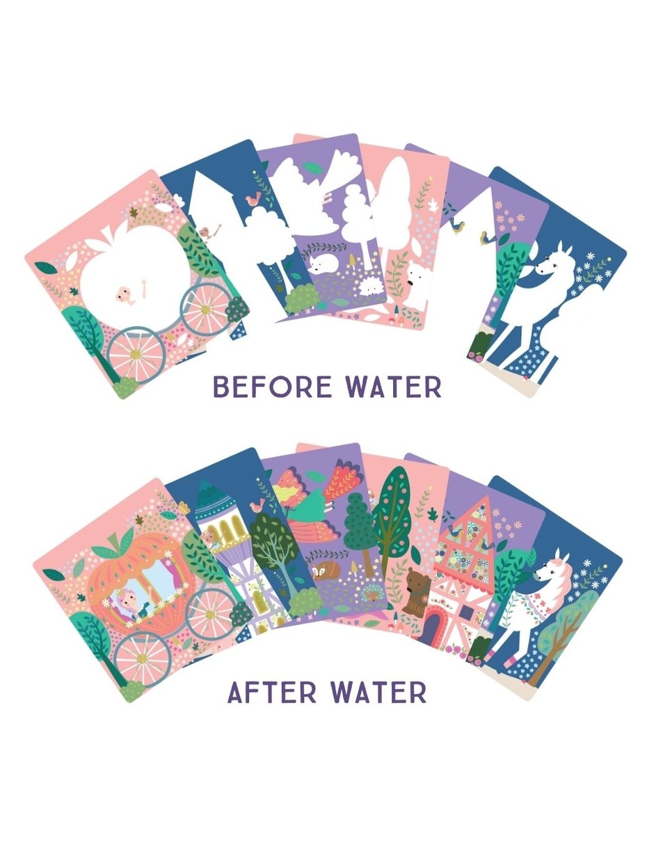 Libreta mágica reutilizable pinta con agua, Cuento Hadas Libreta mágica reutilizable pinta con agua, Cuento Hadas