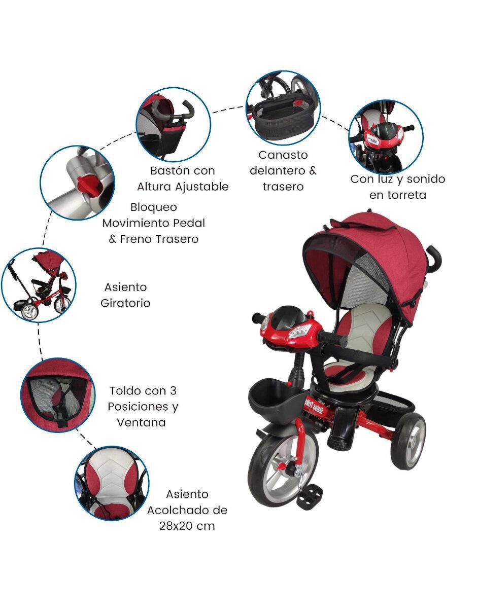 Triciclo rodada 10 Asiento 360 luz y sonido unisex 5