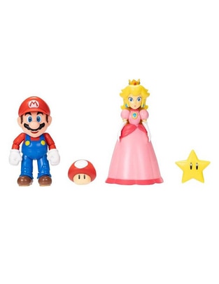 Set figuras acción Super Mario Mario & Princesa Peach Jakks Pacific