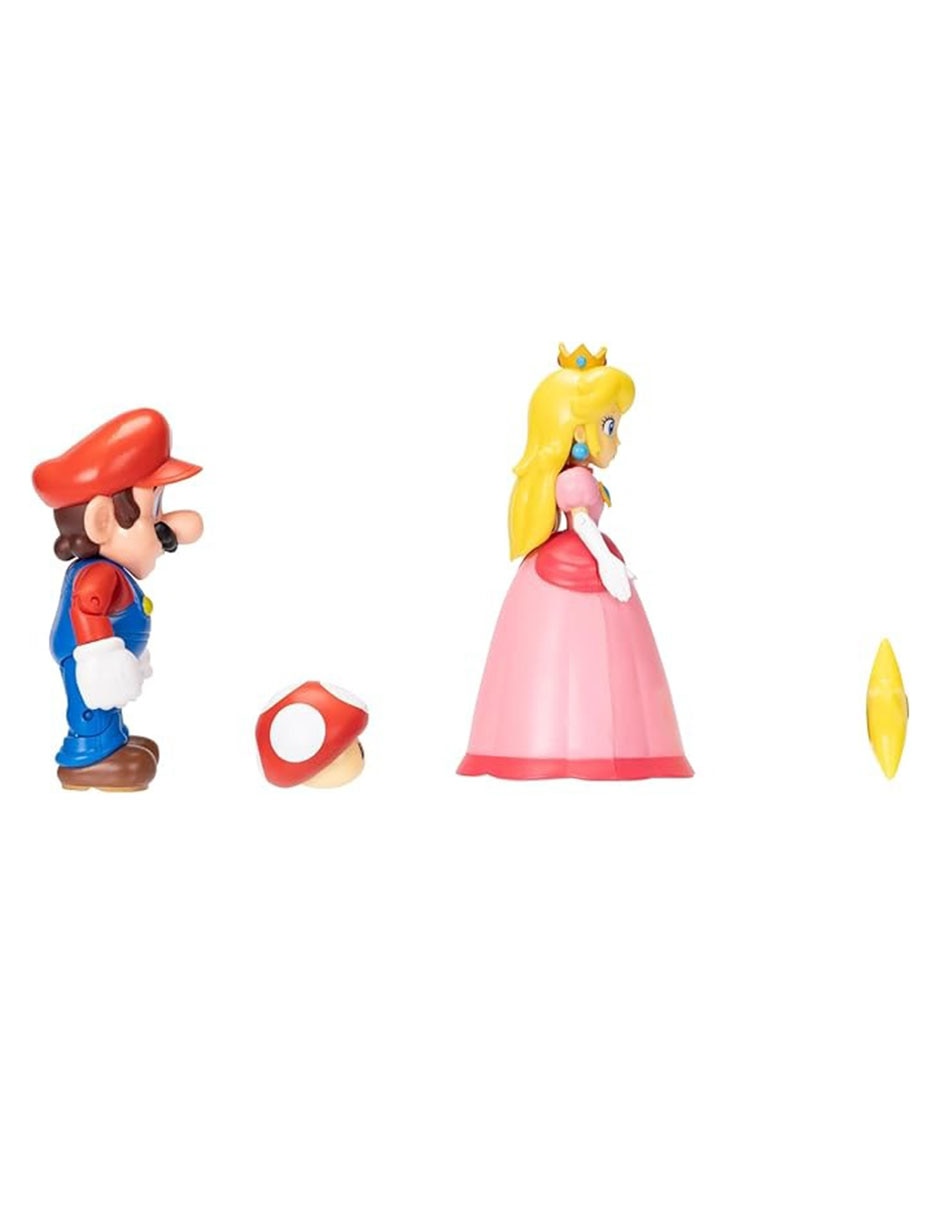 Set figuras acción Super Mario Mario & Princesa Peach Jakks Pacific