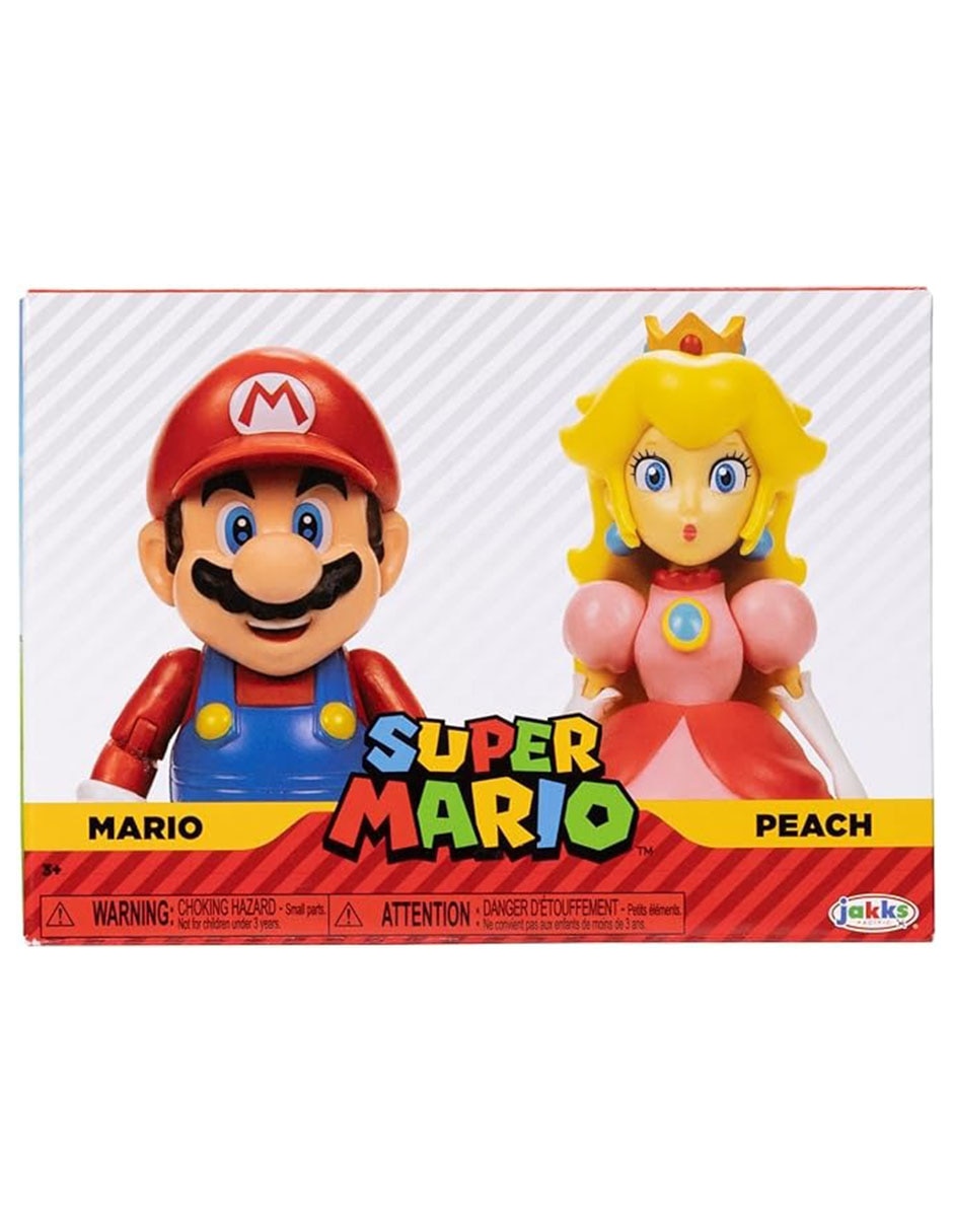 Set figuras acción Super Mario Mario & Princesa Peach Jakks Pacific