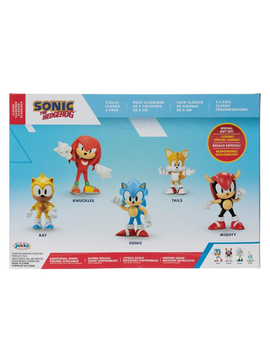 Set figuras acción Sonic The Hedgehog Ray, Knuckles, Tails y Mighty articuladas 3