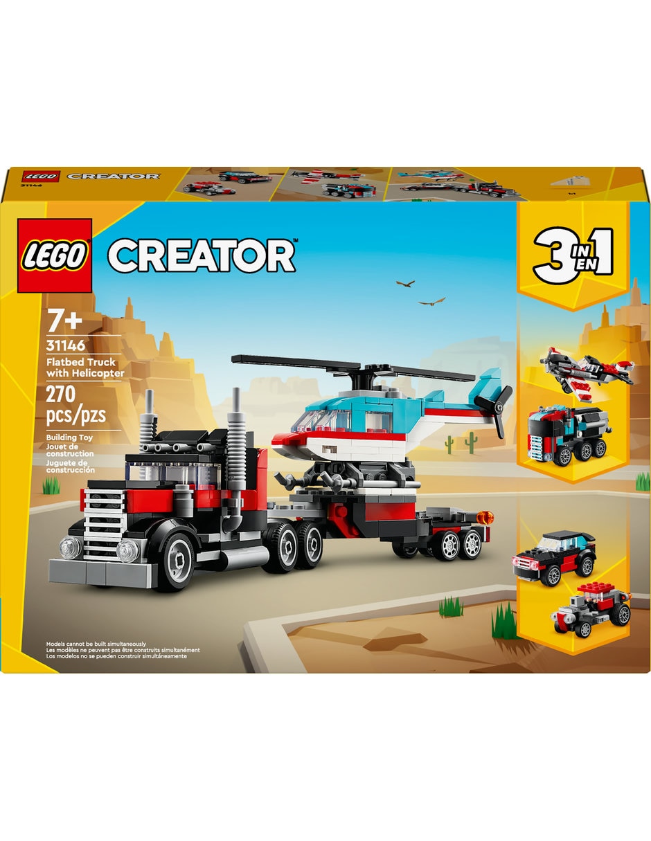 LEGO Camión Plataforma Con Helicóptero 3 En 1 31146 Lego Creator 2