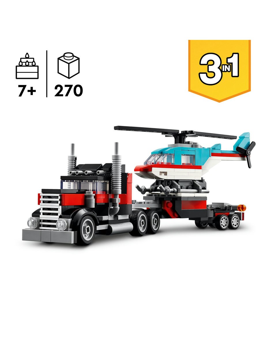 LEGO Camión Plataforma Con Helicóptero 3 En 1 31146 Lego Creator 7