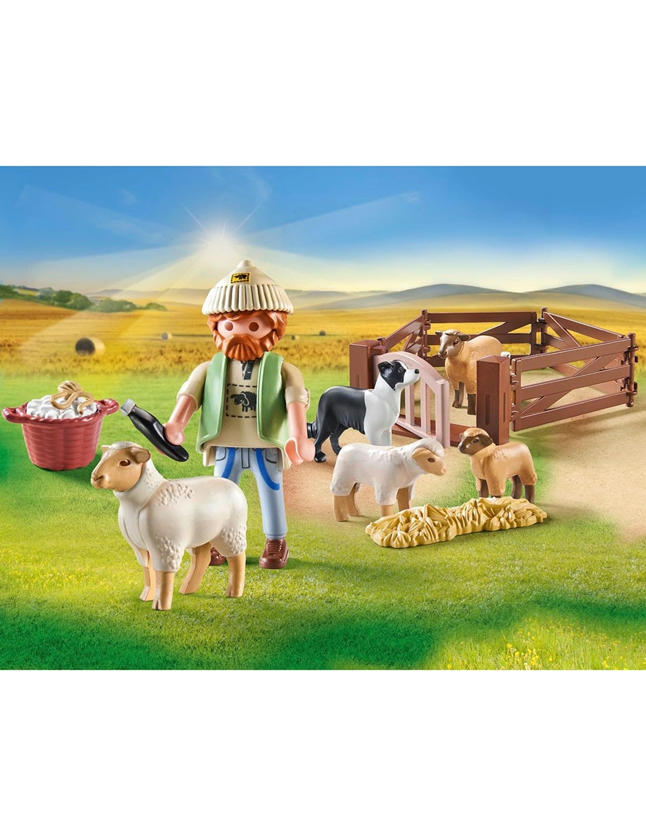 Playmobil Pastor Con Rebaño De Ovejas 71444 Country 2