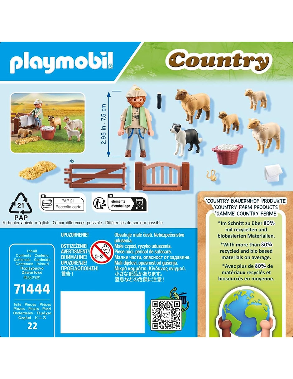 Playmobil Pastor Con Rebaño De Ovejas 71444 Country 4
