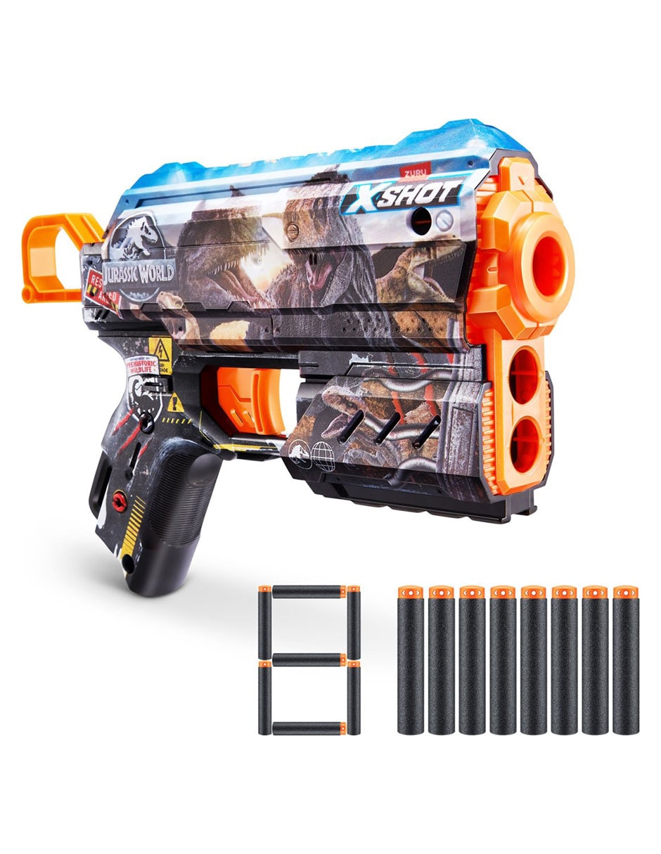 Lanzadardos Zuru X-Shot Skins Flux Jurassic World 1
