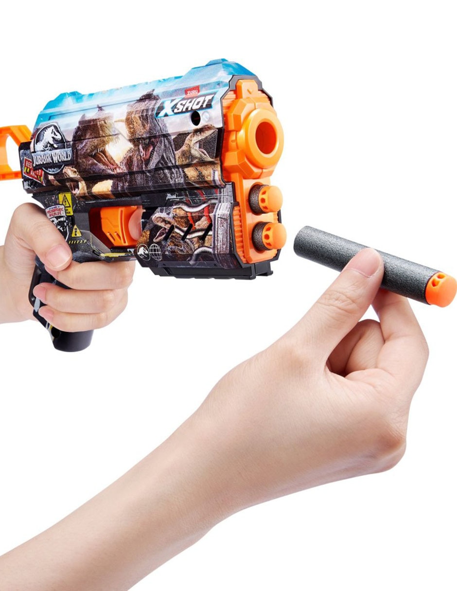 Lanzadardos Zuru X-Shot Skins Flux Jurassic World 3