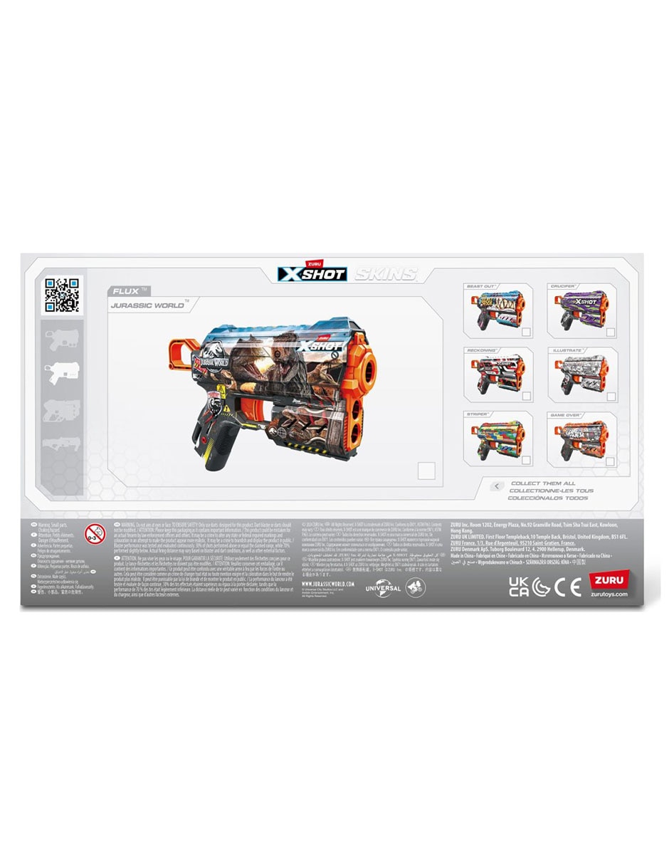 Lanzadardos Zuru X-Shot Skins Flux Jurassic World 6