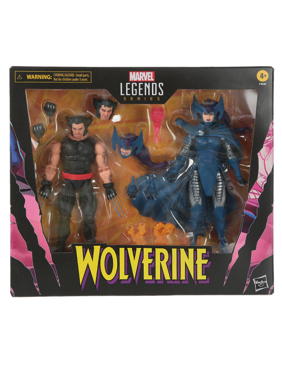 Set figuras acción Marvel Legends Series Wolverin y Psylocke collectors Marvel Legends articulado
