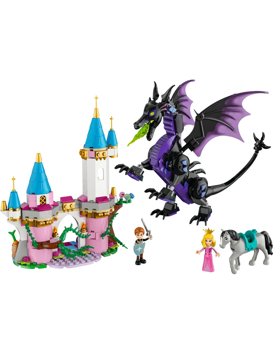 Maleficent'S Dragon Form And Aurora'S Castle 43240 Disney Animation 2