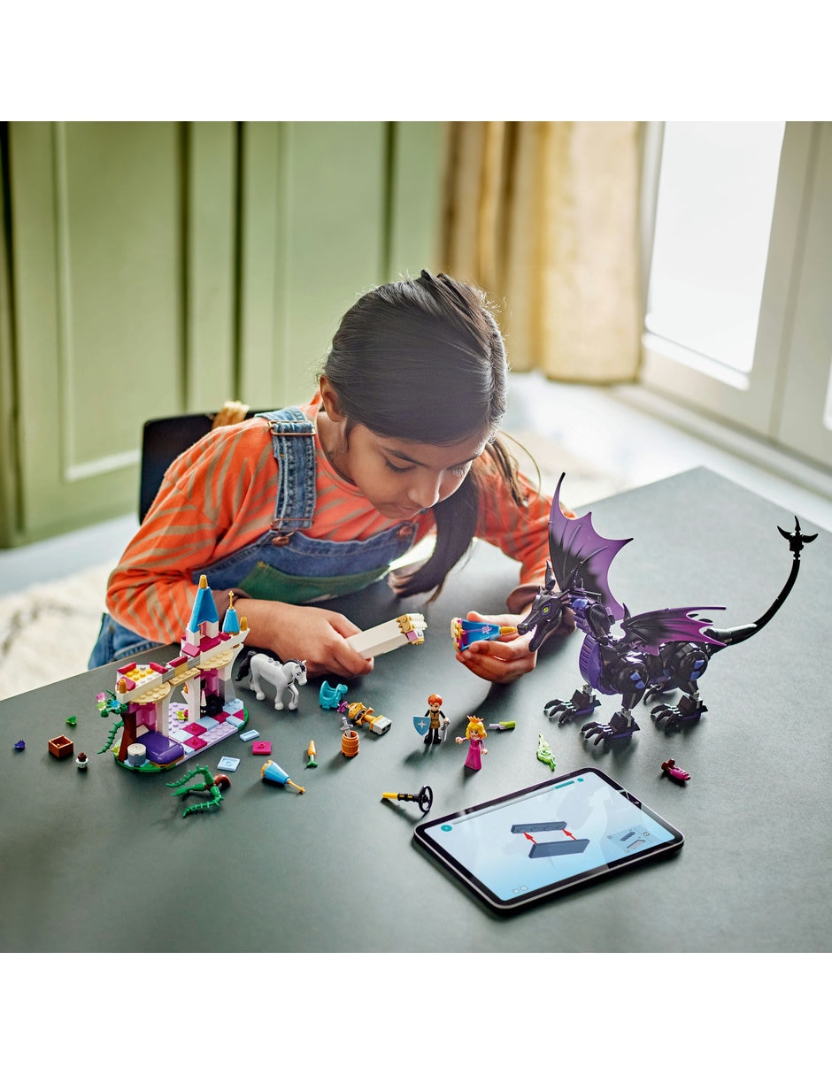 Maleficent'S Dragon Form And Aurora'S Castle 43240 Disney Animation 3