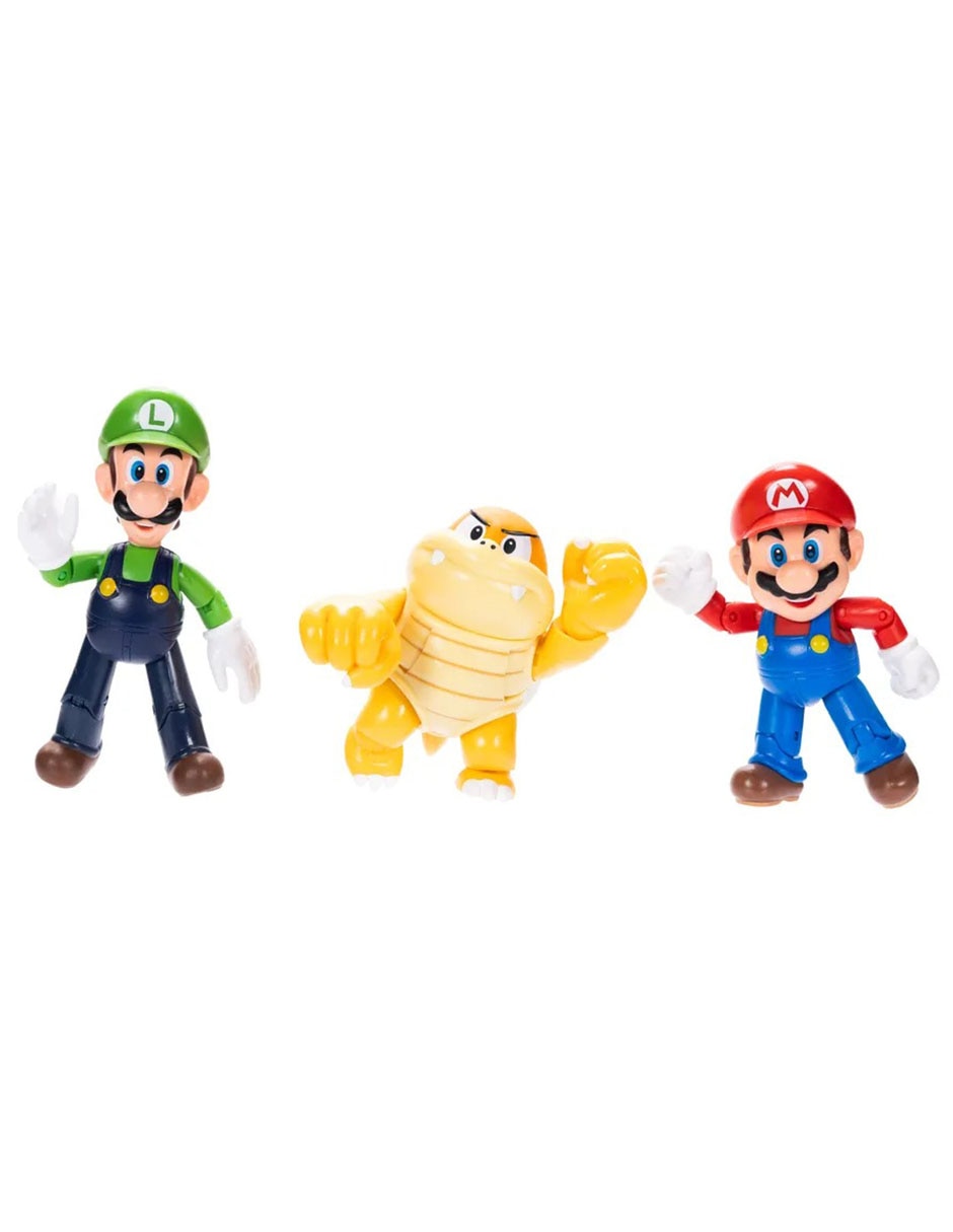 Set figuras acción articulada Super Mario Mario, Boom Boom, Luigi Collectors