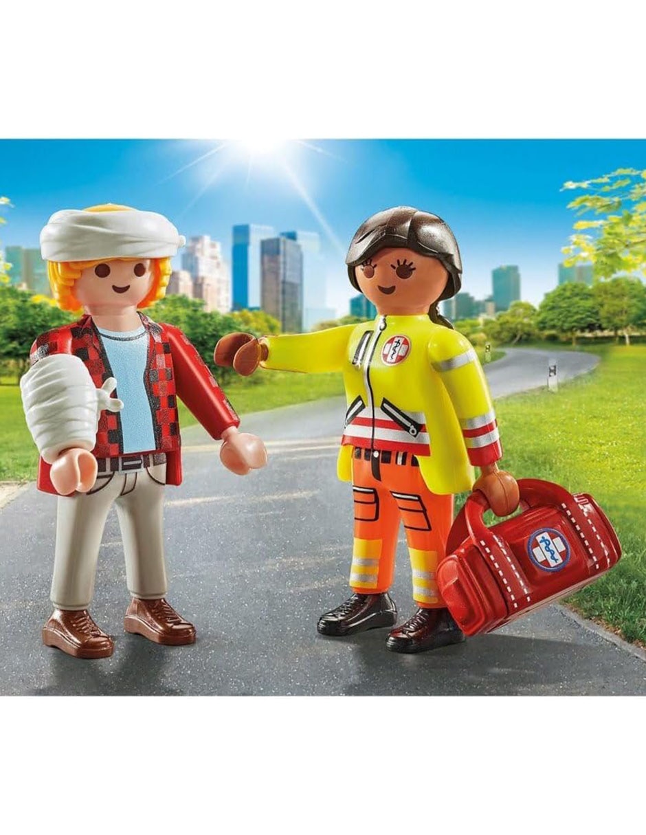 Playmobil Pm Duo Pack Paramédico Con Paciente 71506 3