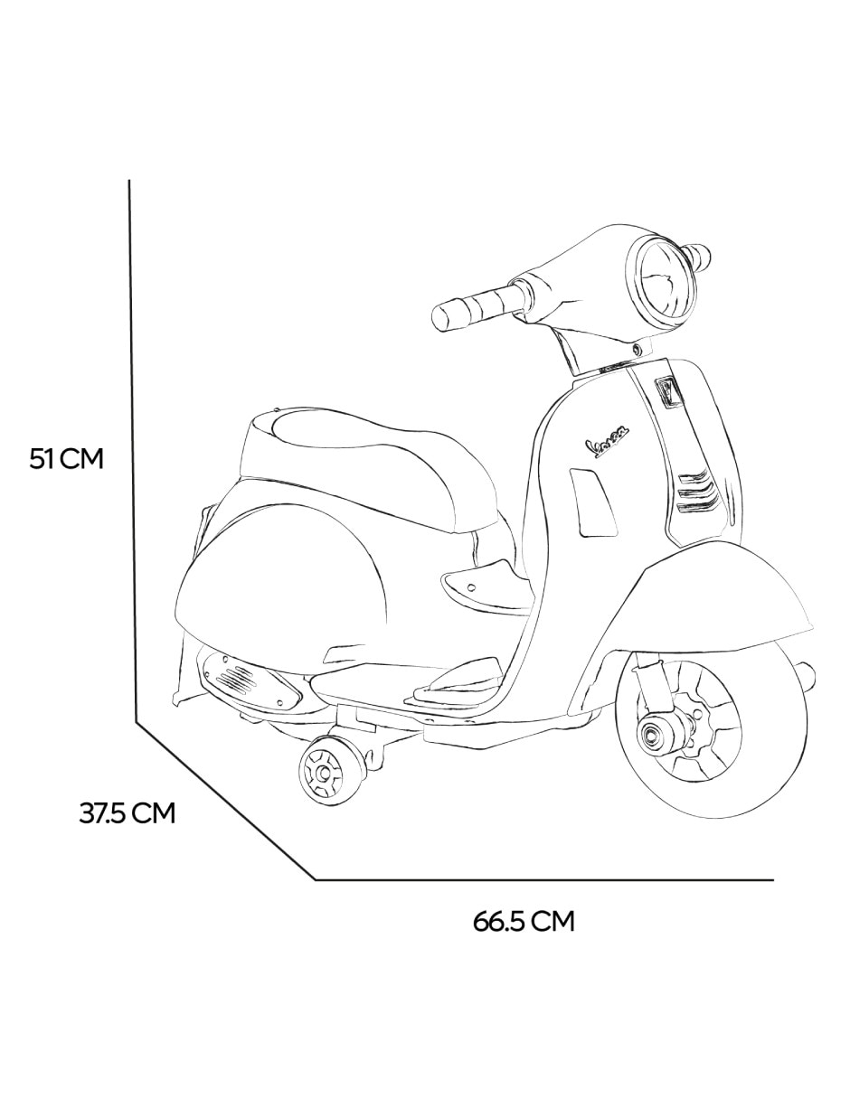 Moto montable Mini Vespa 6V recargable 5