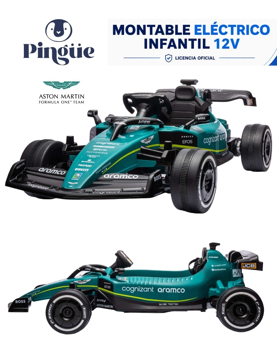 Automóvil montable con control remoto Kart Formula 1 AMR23 recargable infantil 7