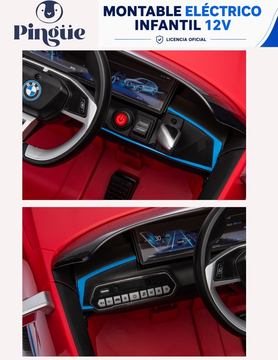 Automóvil montable con control remoto BMW recargable infantil 4