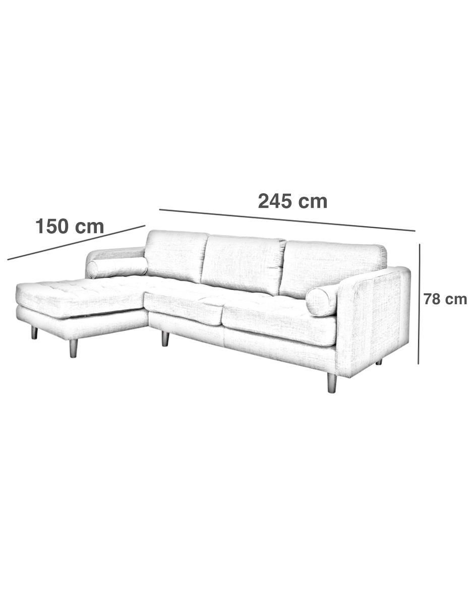 Sala modular izquierda Confortopiel de lino