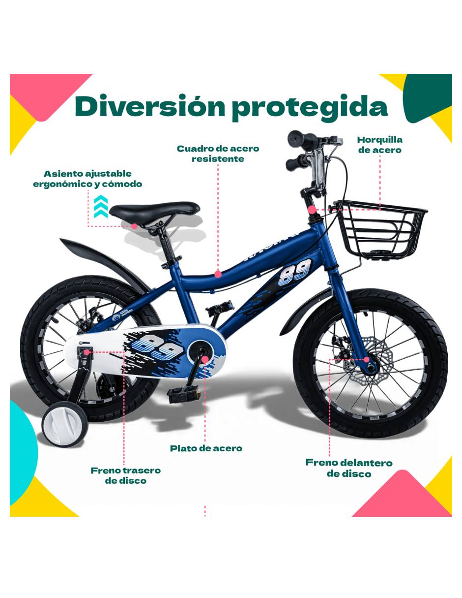 Bicicleta infantil rodada 16 unisex 8