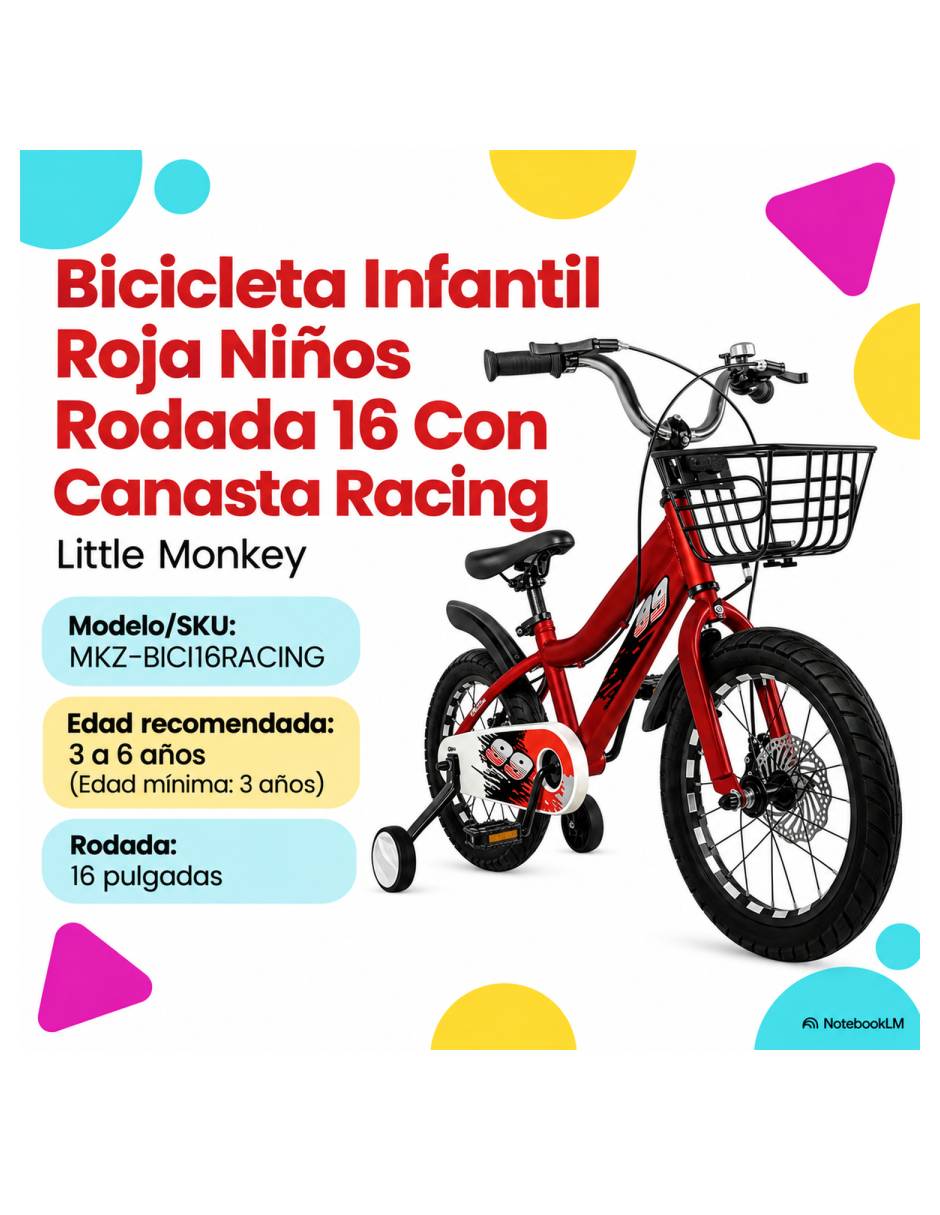Bicicleta infantil rodada 16 unisex