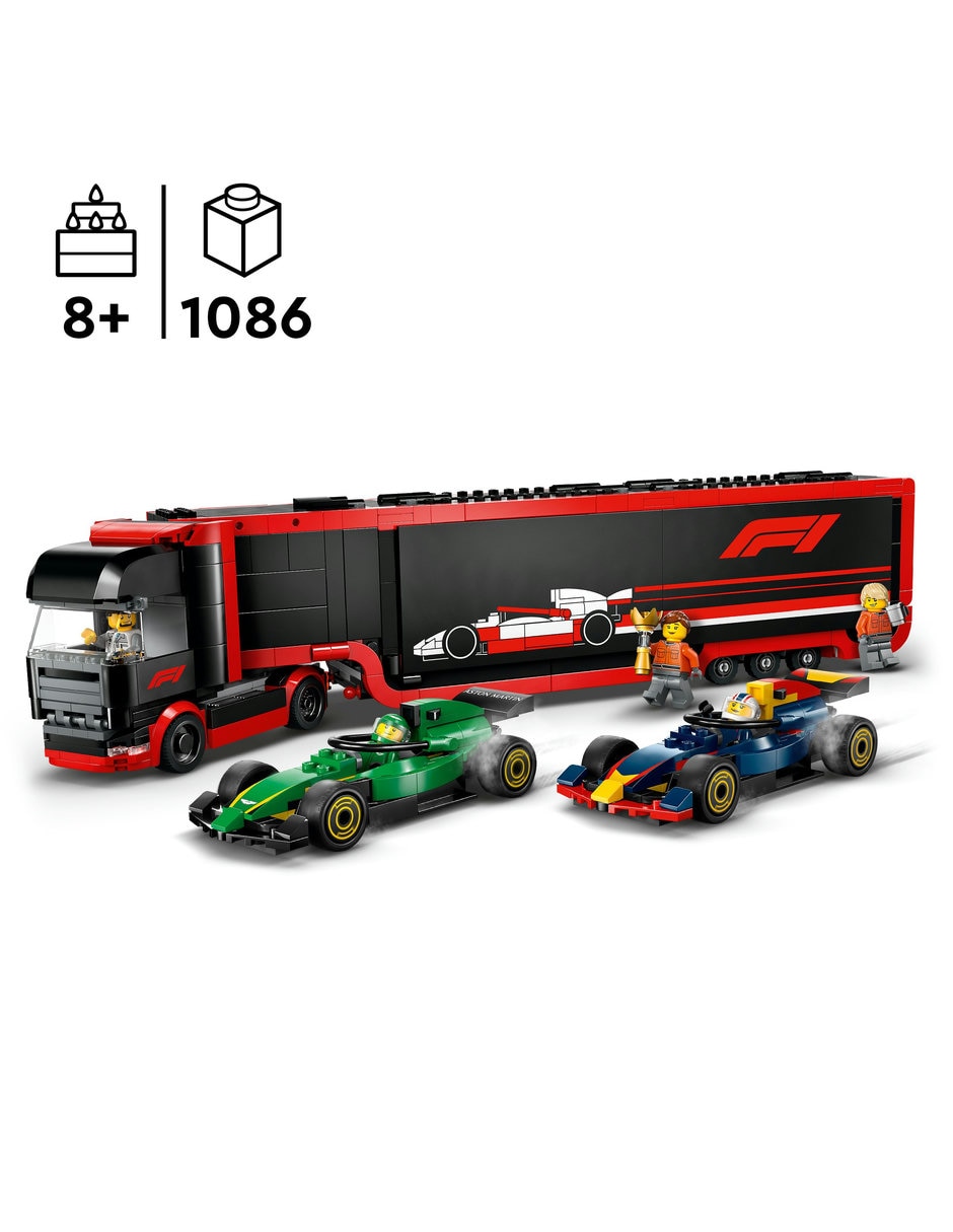 LEGO F1 Truck With Rb20 & Amr24 F1 Cars 60445 Lego City 2