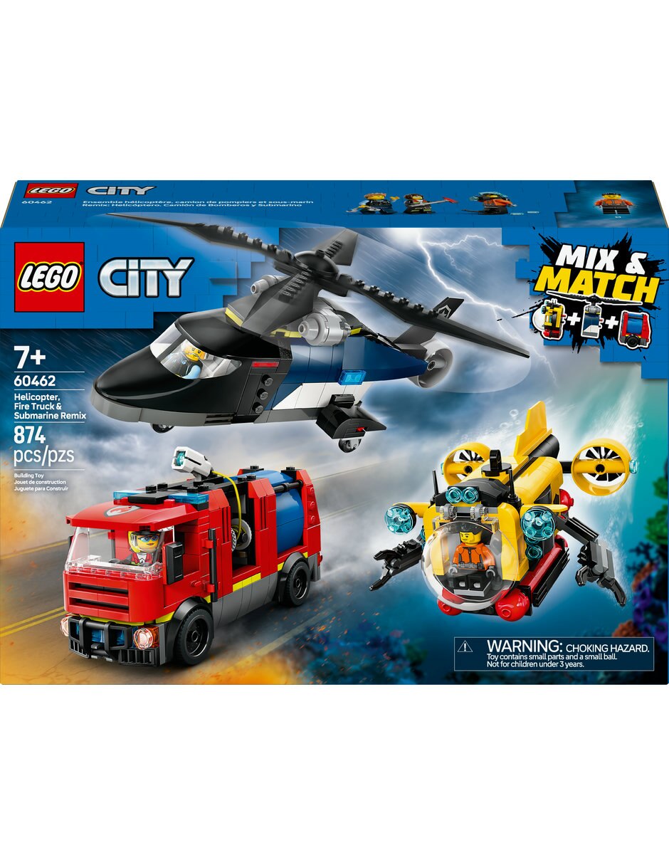 City Remix: Helicóptero, Camión De Bomberos Y Submarino 60462 4