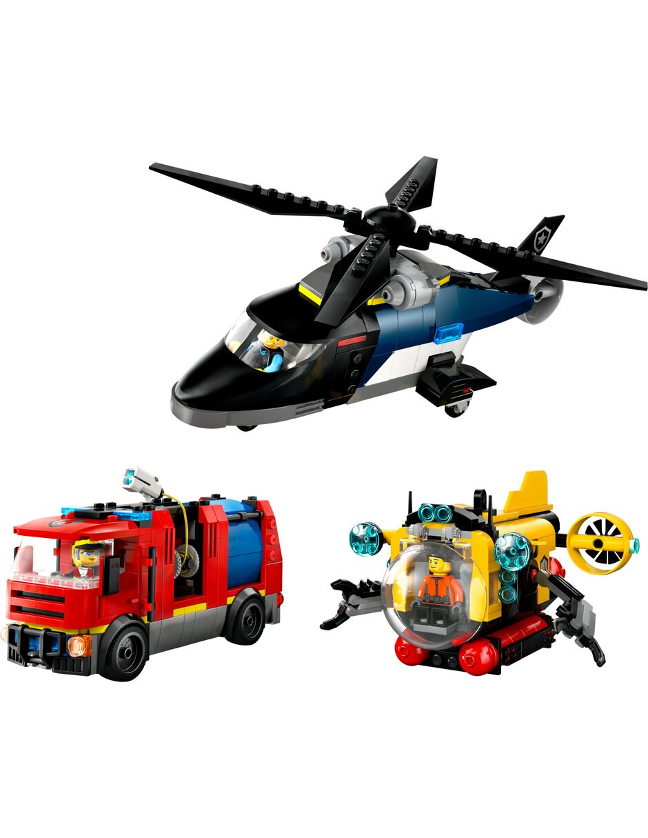 City Remix: Helicóptero, Camión De Bomberos Y Submarino 60462 5