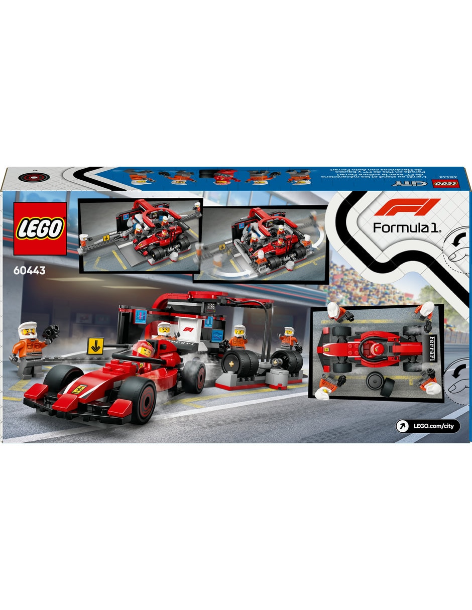 LEGO Parada En Boxes De F1 Y Equipo De Mecánicos Con Coche Ferrari 60443 City 3