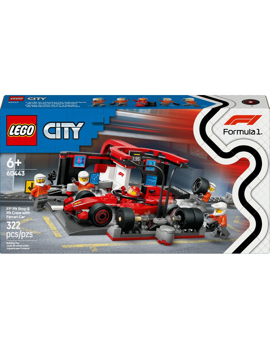 LEGO Parada En Boxes De F1 Y Equipo De Mecánicos Con Coche Ferrari 60443 City 4