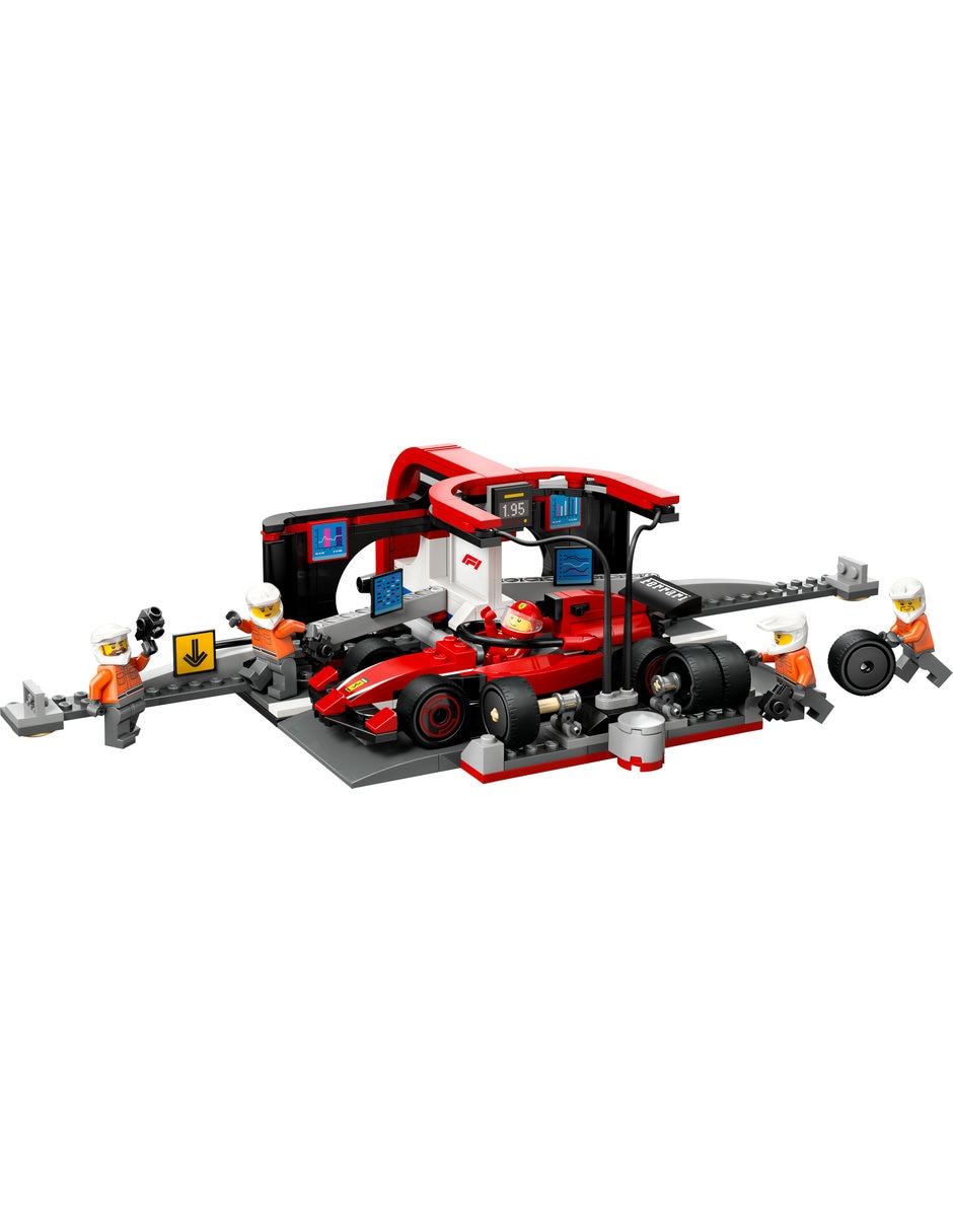 LEGO Parada En Boxes De F1 Y Equipo De Mecánicos Con Coche Ferrari 60443 City 5