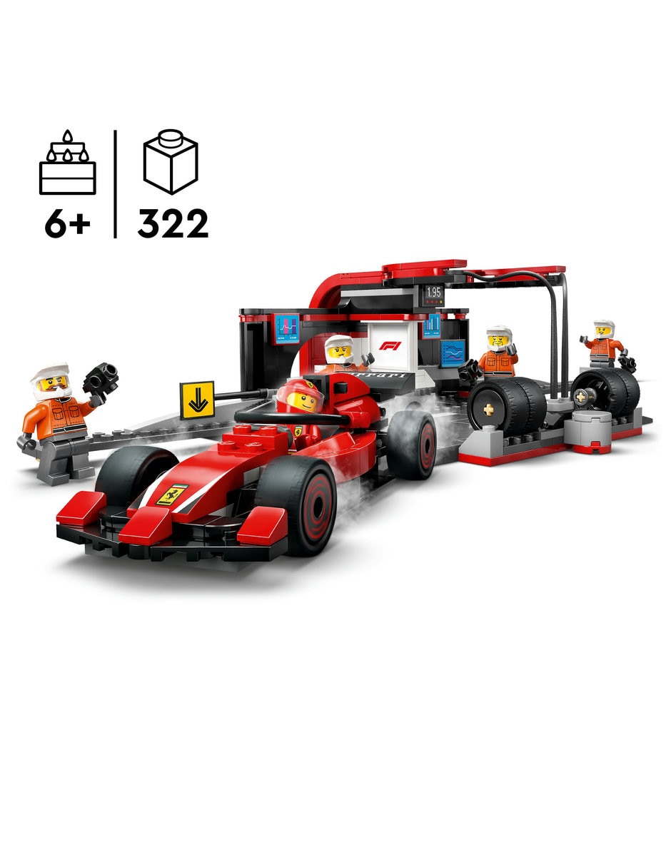 LEGO Parada En Boxes De F1 Y Equipo De Mecánicos Con Coche Ferrari 60443 City 6