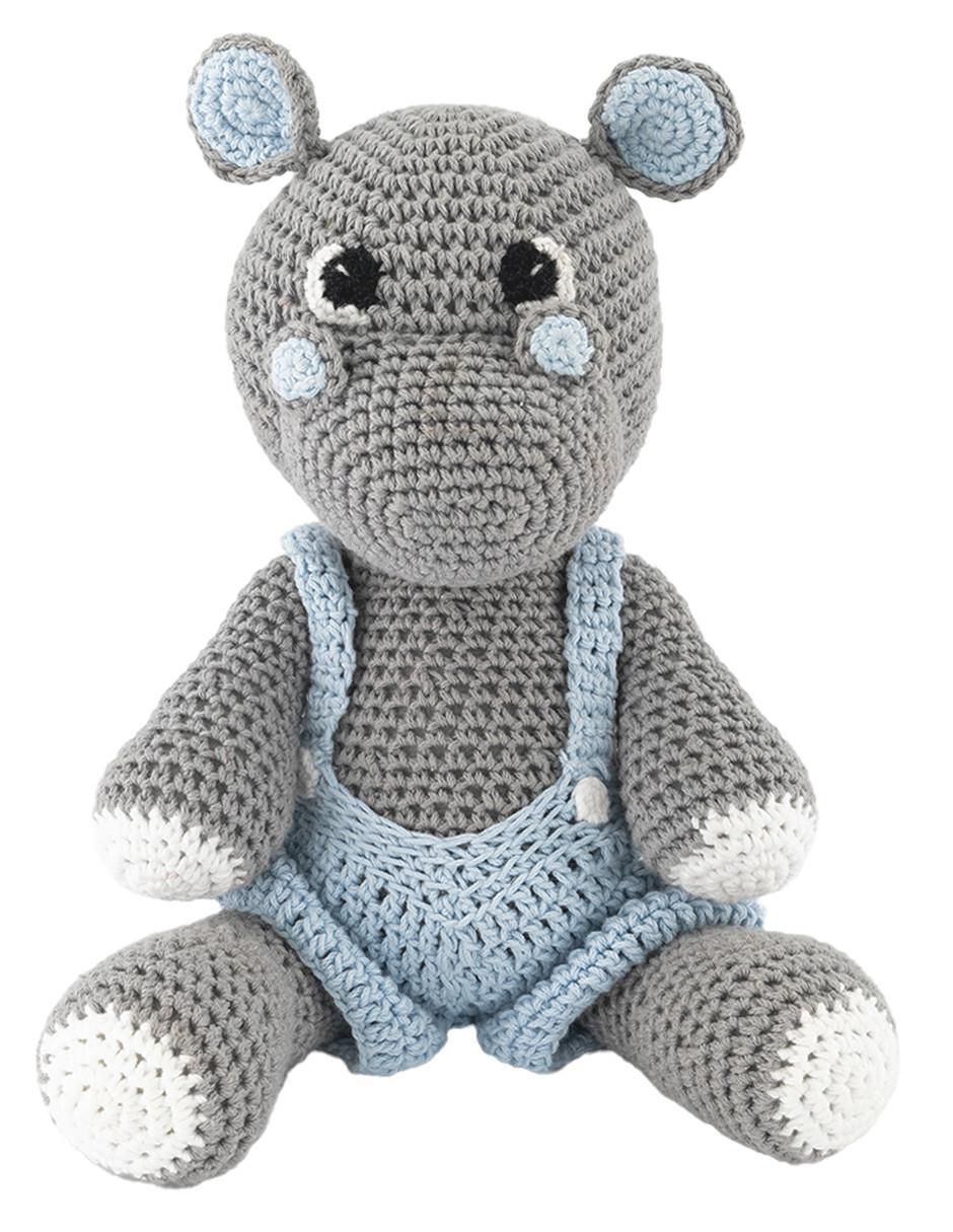 Peluche de hipopótamo hecho a mano de 37 cm