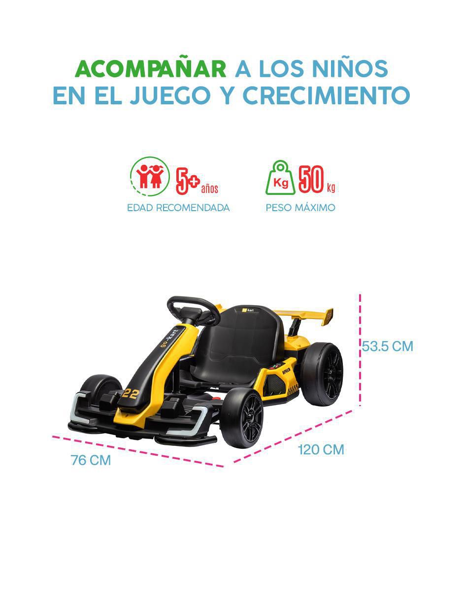 Automóvil montable montable con control remoto GO KART TURBOX de Recargable para Infantil Unisex 7